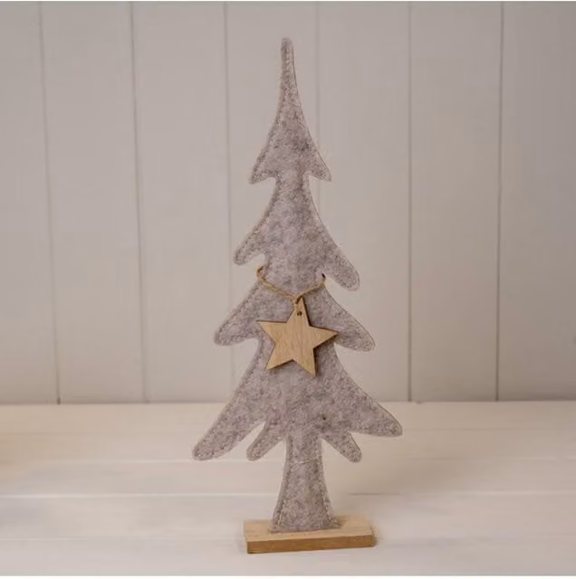 KDMD Large Grey Felt Christmas Tree with Hanging Star