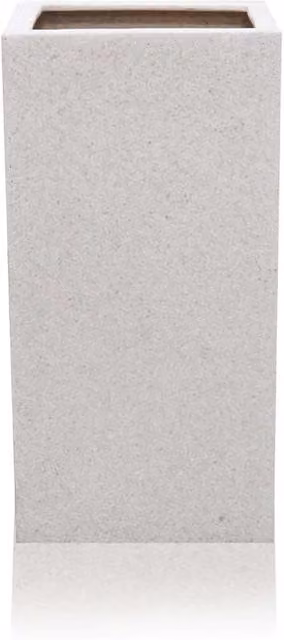 Primrose Poly Terrazzo Stone Tall Cube Planter, White, 63l