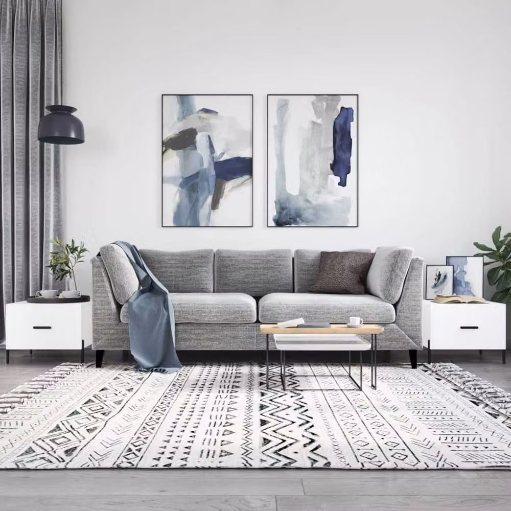 Berkfield Home Set of 2 White Decorative Coffee Tables, W/D/H: 50 x 50 x 40 cm – 1