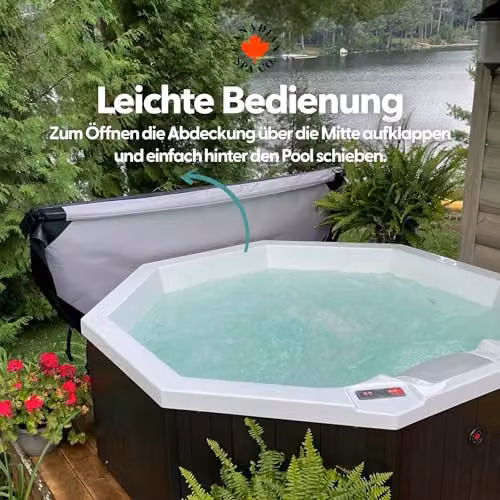 CANADIAN SPA CO. Folding Round Hot Tub Cover Aid in Black Aluminium for Swift Current and Okanagan Whirlpools – 2