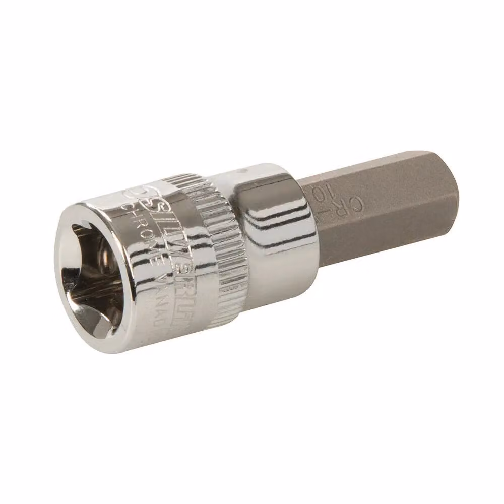 Loops 7 Piece 3/8 Inch Hex Drive Socket Set in Silver and Multicolour Chrome Vanadium