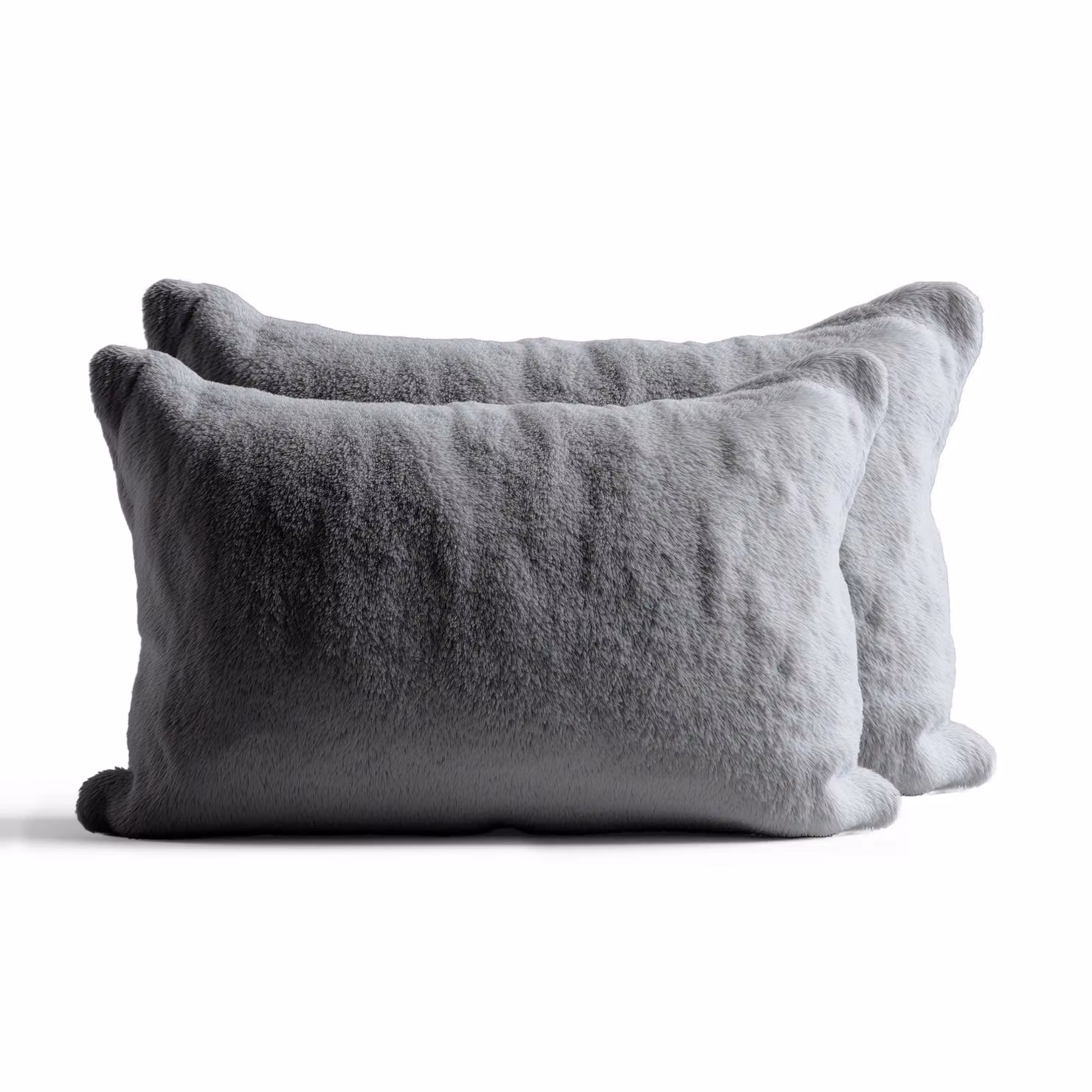 Snug City Silver Teddy Fleece Pillow Case Pair with Envelope Closure, W: 48 cm x H: 74 cm – 2