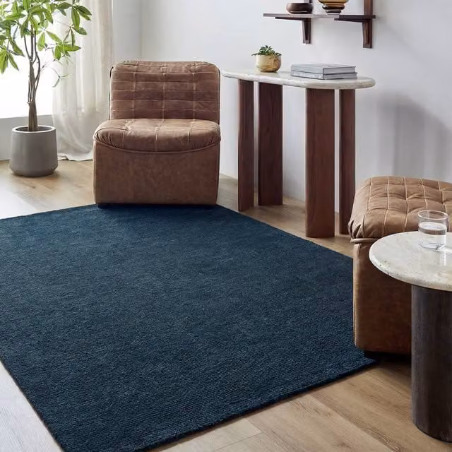 Livabliss Mystique Hand Loomed Modern Wool Rug in Dark Blue, W: 150 cm, D: 240 cm – 1
