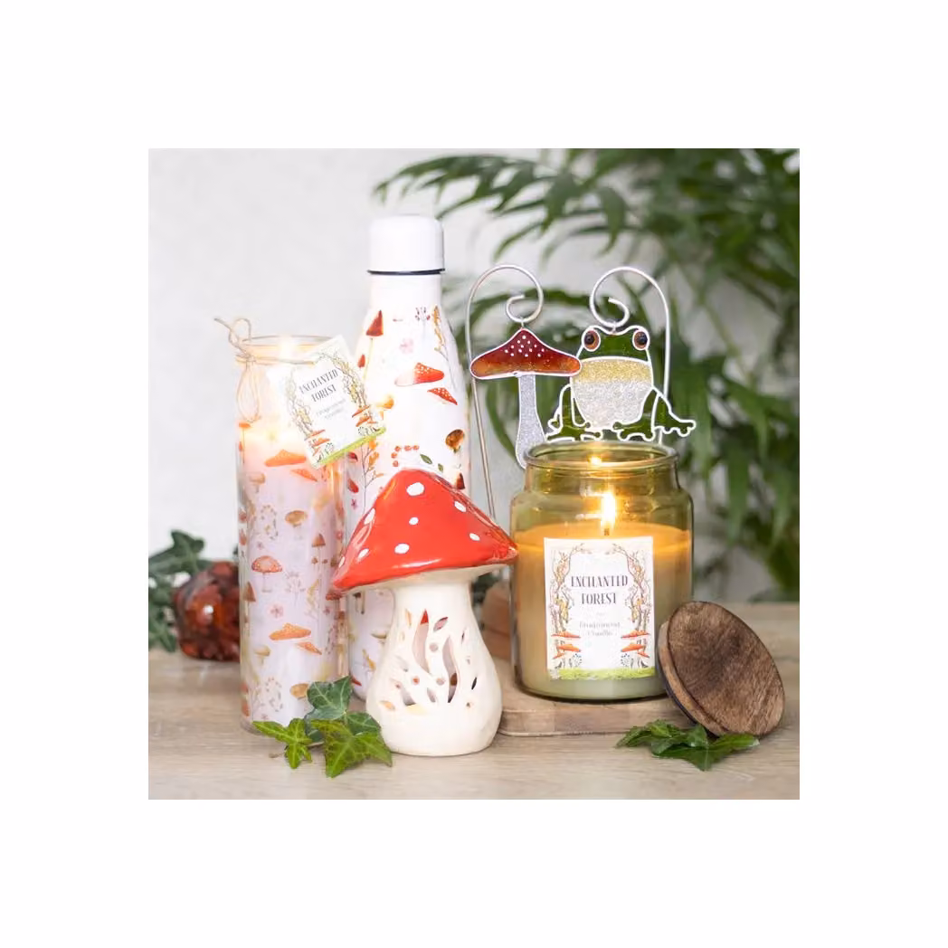 KDMD Ceramic Mushroom Tealight Candle Holder in White and Beige – 2