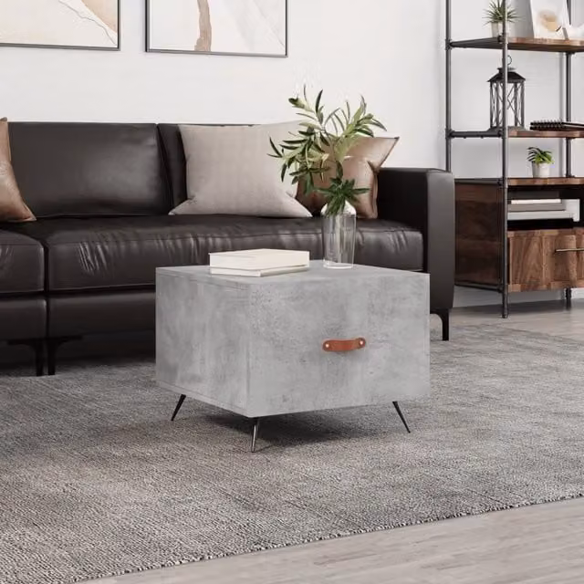 Berkfield Home Concrete Grey Square Coffee Table W/D/H: 50 x 50 x 40 cm