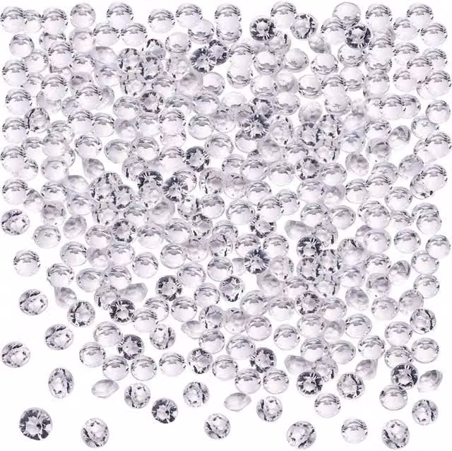 Shatchi 25000 Clear Crystal Diamond Rhinestone Table Scatter Confetti, 4.5mm Round Plastic Decorations for Weddings and Parties