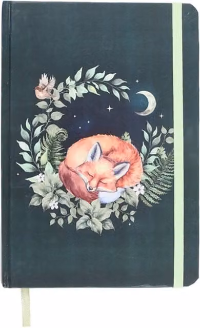 KDMK Green Sleeping Fox A5 Hardcover Notebook for Notes and Sketches