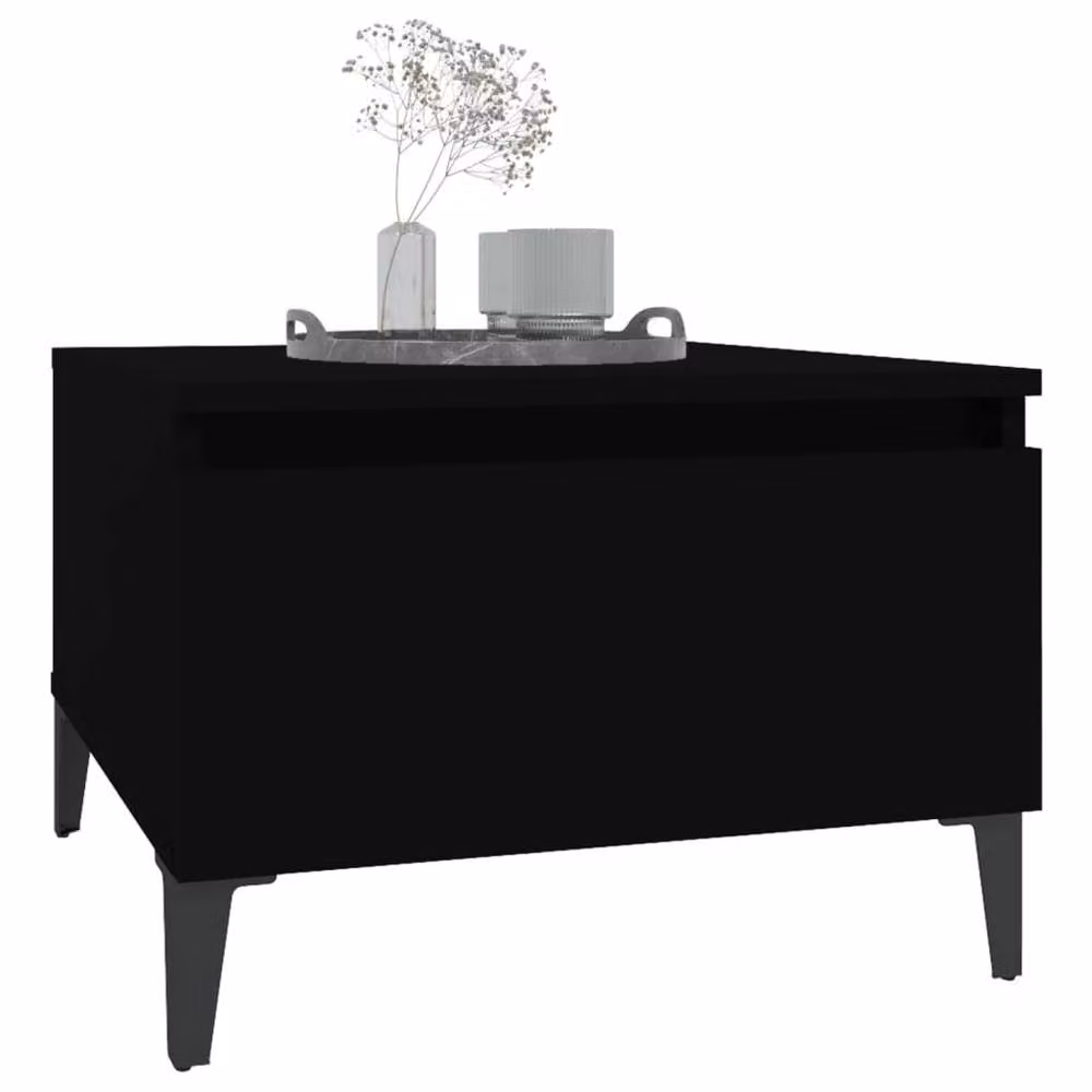 Berkfield Home Set of 2 Black Industrial Side Tables, W/D/H: 50 x 46 x 35 cm – 3