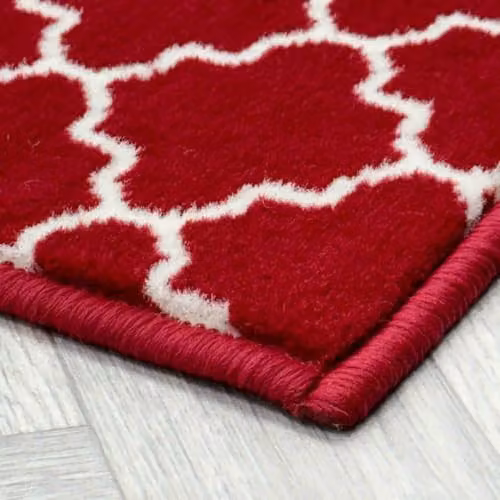 runrug Avanti Red Hallway Runner Rug, Machine Woven, Stain-Resistant and Antistatic, W: 60 cm, L: 210 cm, Thickness: 0.9 cm – 3