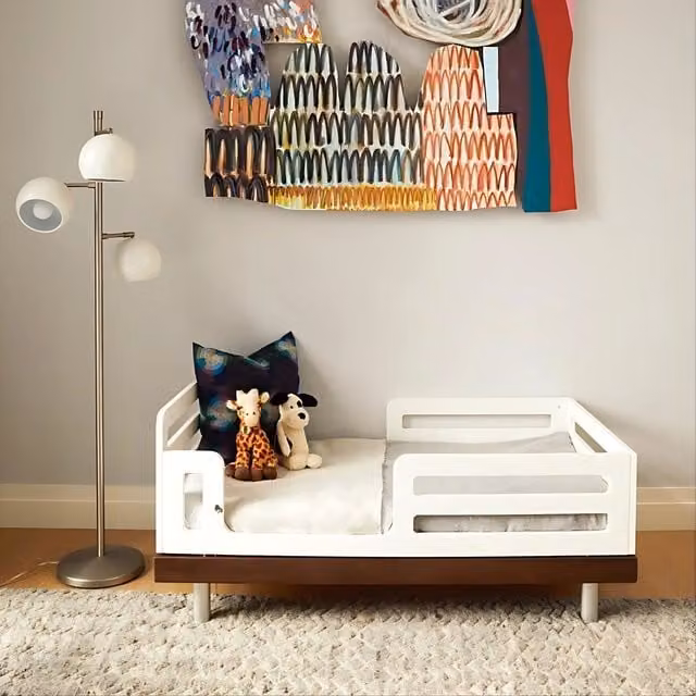 Oeuf NYC Classic Toddler Bed in Walnut and Birch