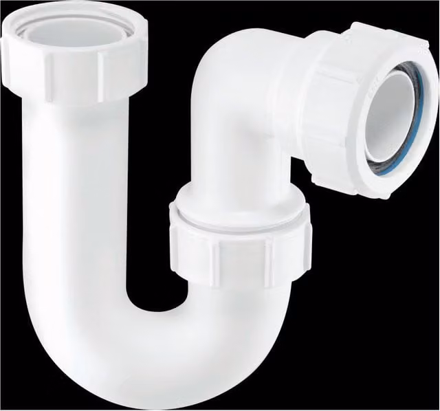 McAlpine White 2" Tubular Swivel P Trap with Multifit Outlet – 1