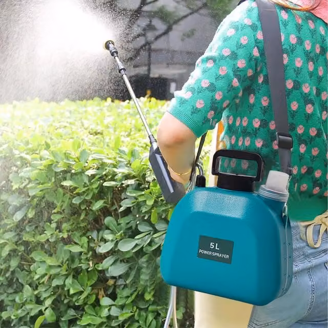 Livingandhome 5L USB Rechargeable Electric Garden Sprayer with Shoulder Strap, Green