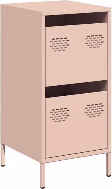 Berkfield Home Pink Matt Metal Sideboard W/D/H: 35 x 39 x 73.5 cm – 1