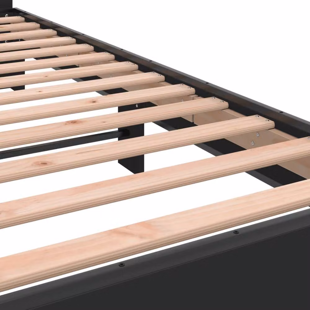 Berkfield Home Small Single Bed Frame in Black, W/D/H: 75 x 190 x 30 cm – 5