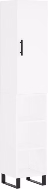 Berkfield Home Modern White Matt Highboard with Hinged Doors and Internal Shelves, W/D/H: 34.5 x 34.0 x 180.0 cm – 1