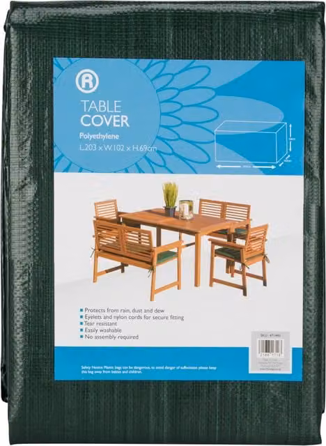 Outdoor Essentials Plain Green Patio Table Cover