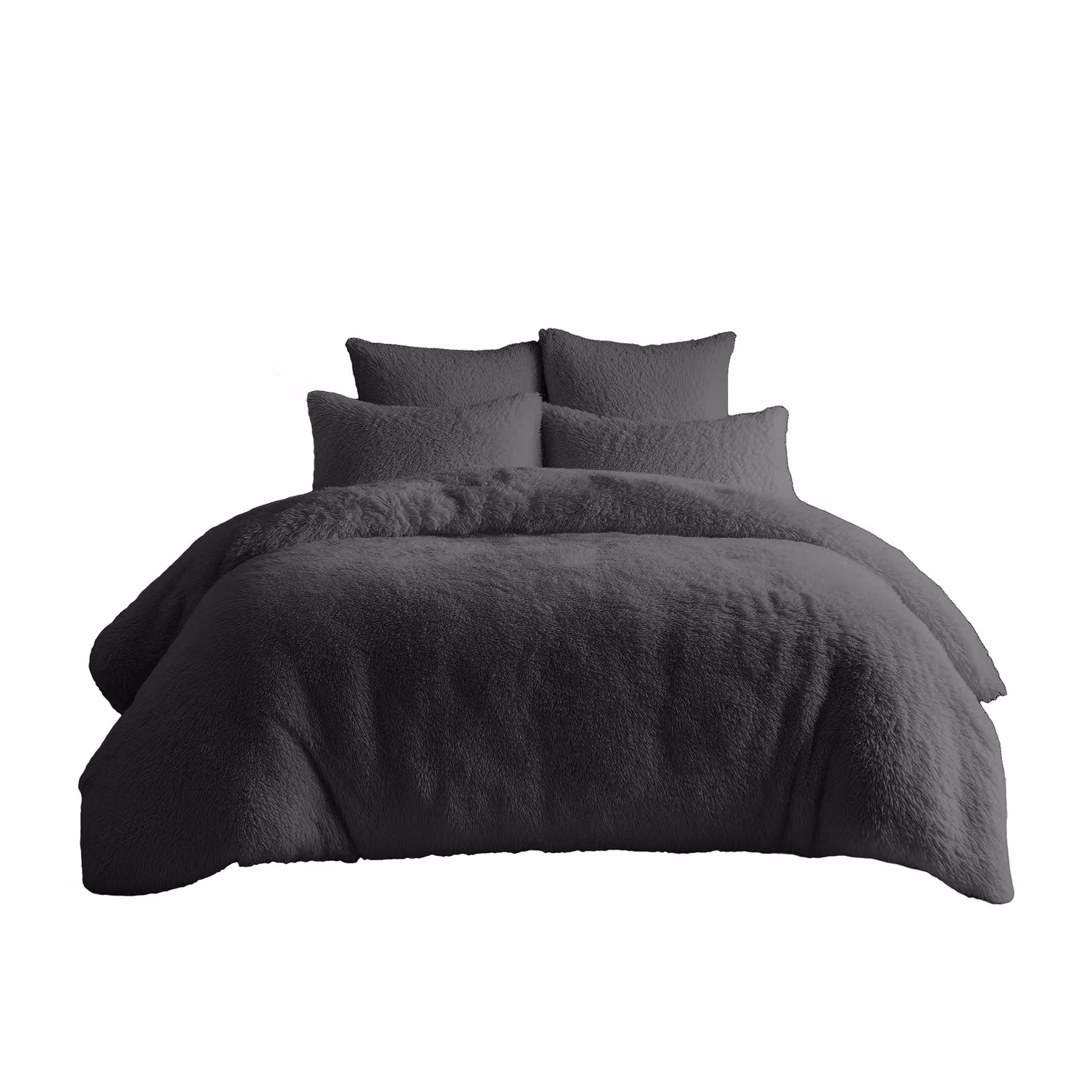 Home Sweet Home UK Teddy Bear Fleece Duvet Cover and Pillowcase Set in Grey, W/D/H: 180 x 200 cm – 2