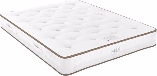 M&S 1000 British Wool Pocket Spring Medium Firm Mattress, White, W/D/H: 120 x 200 cm