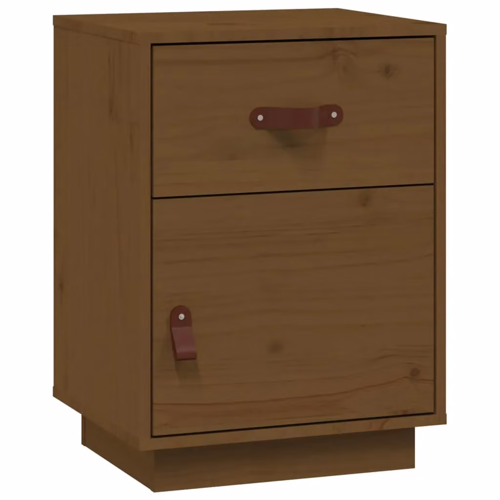 Berkfield Home Set of 2 Solid Wood Pine Bedside Cabinets in Honey Brown, W/D/H: 40 x 34 x 55 cm – 4