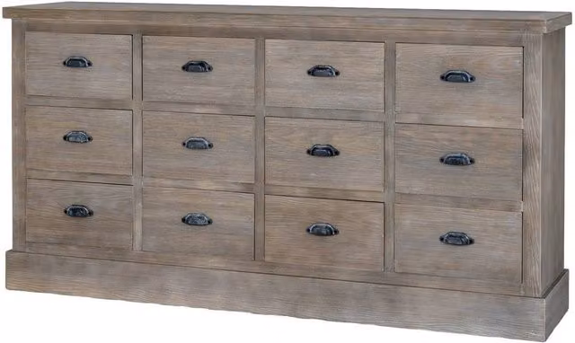 Lemon Pavilion Furniture and Decor Haldon Collection 12 Drawer Wood Chest in Brown, W: 170 cm, D: 40 cm, H: 88 cm – 1