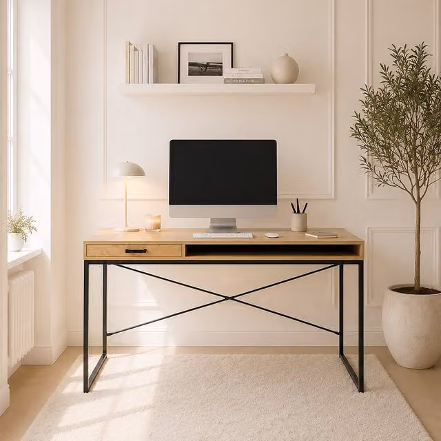 Furniture To Go Modern Seaford Writing Desk in Black and Oak