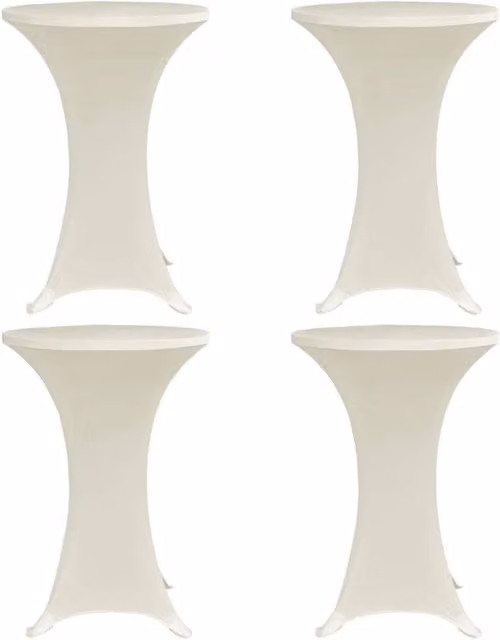 Berkfield Home Round Stretch Elastic Tablecloth, Beige, 4 Pack, Diameter: 70 cm