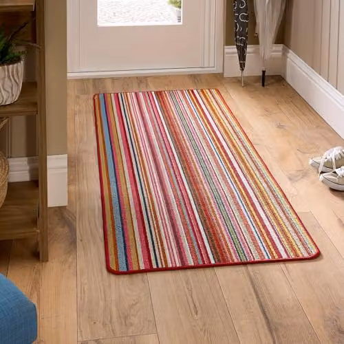 My Mat Multicolour Bright Striped Stain Resistant and Washable Runner, W: 67 cm, L: 150 cm – 2