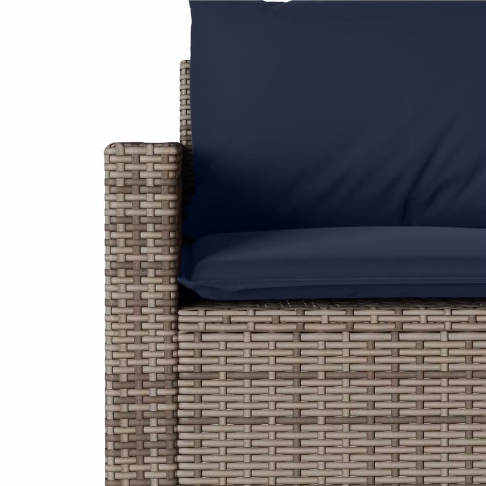 Berkfield Home 2 Piece Grey Poly Rattan Garden Dining Set with Cushions – 3