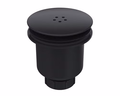 nuie SWB002 Modern Bathroom Fast Flow Straight Shower Tray Waste in Matt Black, W: 11.5 cm, D: 14.5 cm, H: 11.5 cm