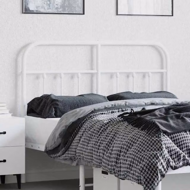 Berkfield Home Metal Headboard in White