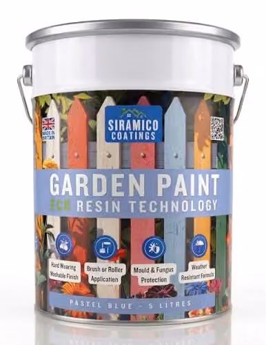 SIRAMICO COATINGS Eco Resin Premium One Coat Garden Paint for Wood, Blue, 5 l – 1