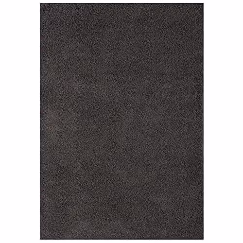 THE RUGS Plain Soft High Pile Shaggy Rug in Grey, W/D: 140 x 200 cm – 6