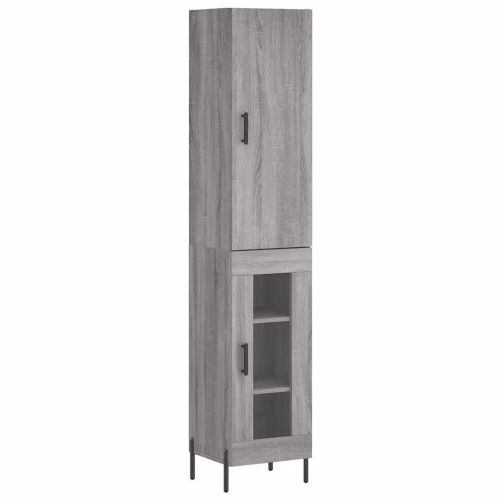 Berkfield Home Grey Sonoma Highboard in Engineered Wood, W/D/H: 34.5 x 34.0 x 180.0 cm – 3