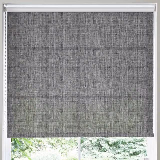 Terrys Illusion Texture Made to Measure Semi-Transparent Roller Blind in Charcoal Grey