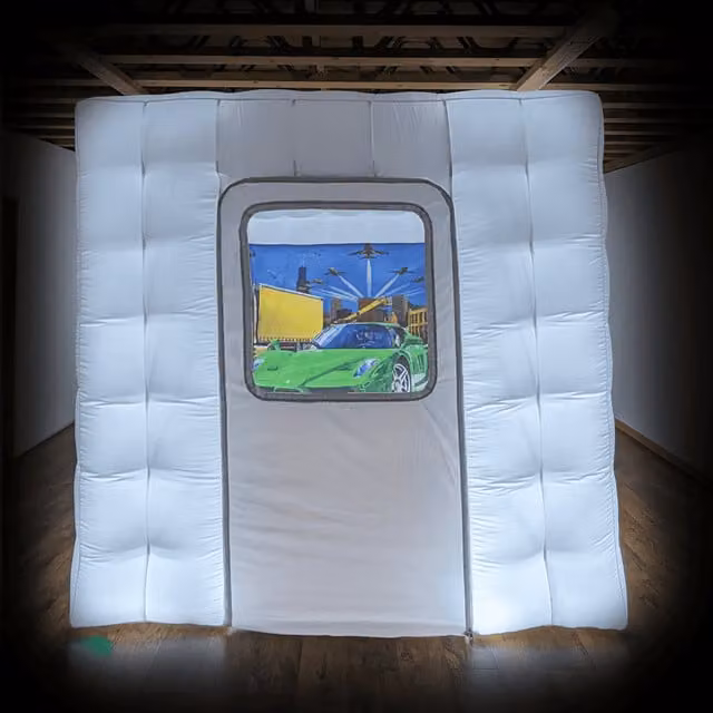 PODS Play Therapy PODS Woodland Walk Pop-Up Sensory House in Transit Red and White