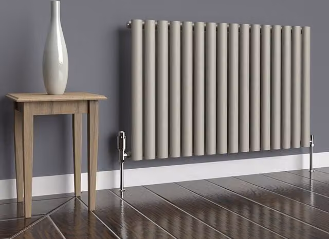 Lux Heat Oval Horizontal Coloured Radiator in Dune Grey, W: 96.0 cm, H: 60.0 cm