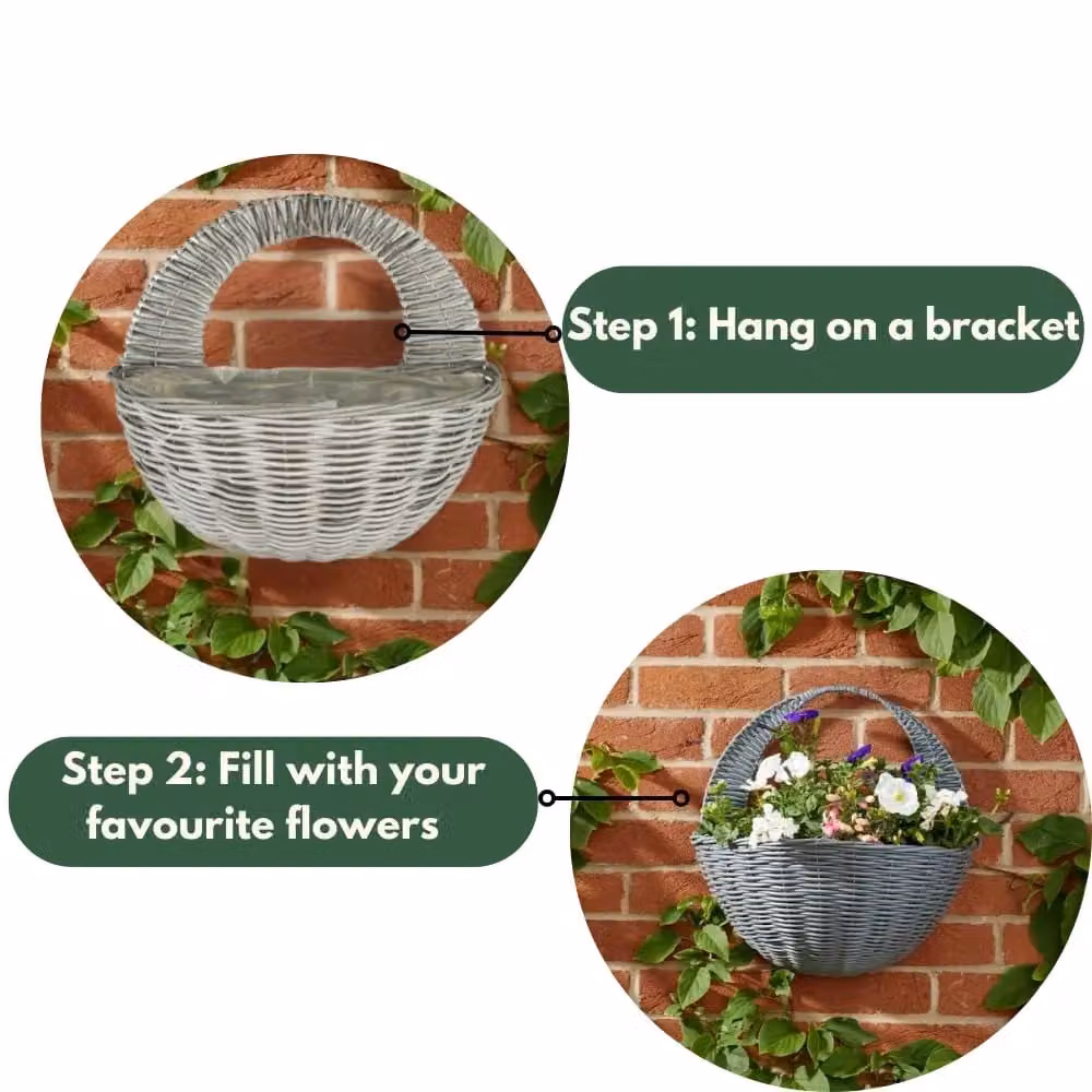 Marco Paul Hanging Flower Basket Planter in Slate Grey – 4