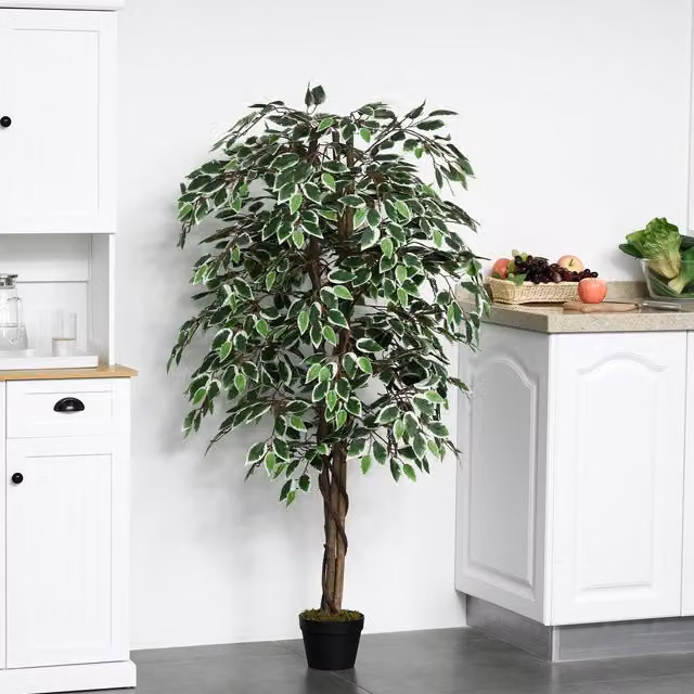 Outsunny Artificial Ficus Tree in Green, Height: 160 cm – 1
