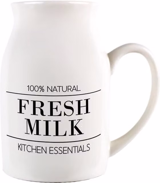 Purely Home Minimalist Ceramic Milk Serving Jug in White and Black