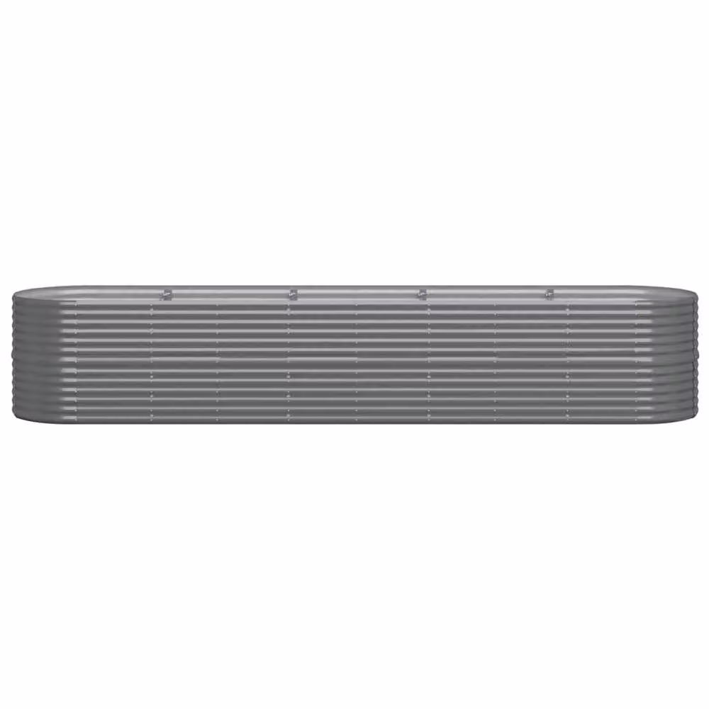 Berkfield Home Garden Grey Powder-coated Steel Raised Bed W/D/H: 368 x 80 x 68 cm – 3