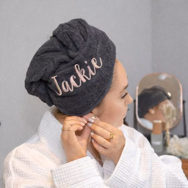 Duncan Stewart Personalised Hair Towel in Black – 4