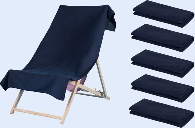 Brentfords Set of 5 Navy Blue Quick Dry Microfibre Beach Towels for Adults – 7
