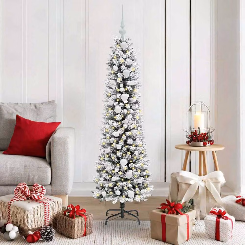 Berkfield Home Artificial Christmas Tree with 150 LEDs in Green and White – 2