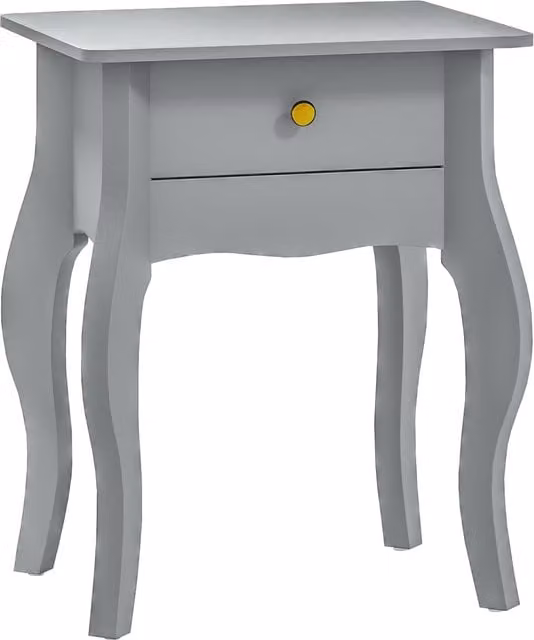 HOMCOM French Style Side Table with Drawer in Grey and Gold – 1