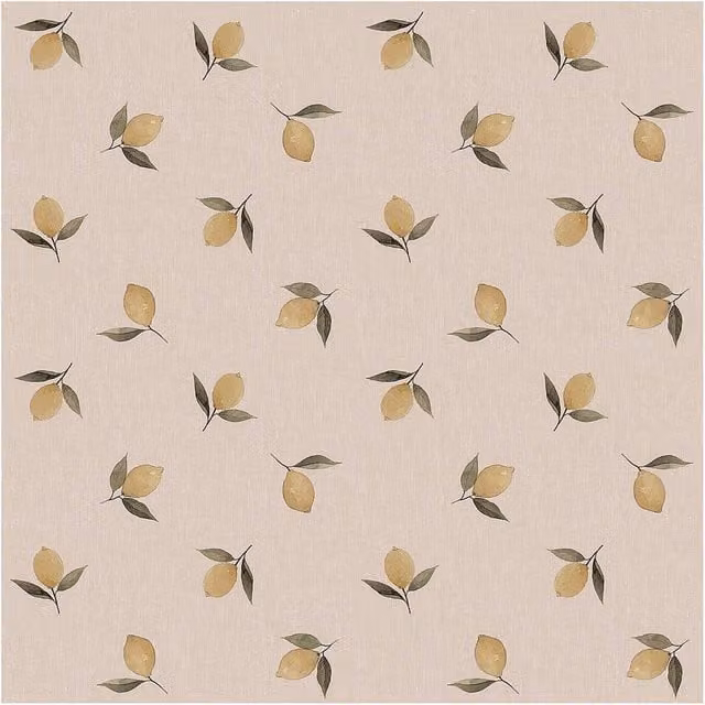 Sophie Allport Lemons Soft Linen Wallpaper in Beige, Width: 52 cm