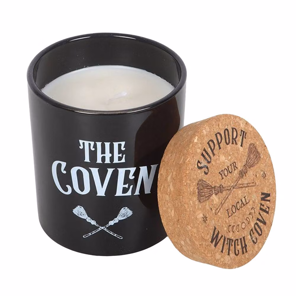 Something Different The Coven Fig Scented Glass Votive Candle in White and Black – 2