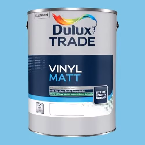 Dulux Trade Vinyl Matt Dispersion Paint in Delft China Blue, 5 l