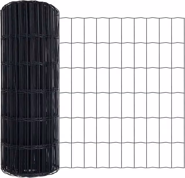 Berkfield Home Euro Fence Grey PVC Coated Steel Fencing, H: 0.6 m x L: 50 m – 1