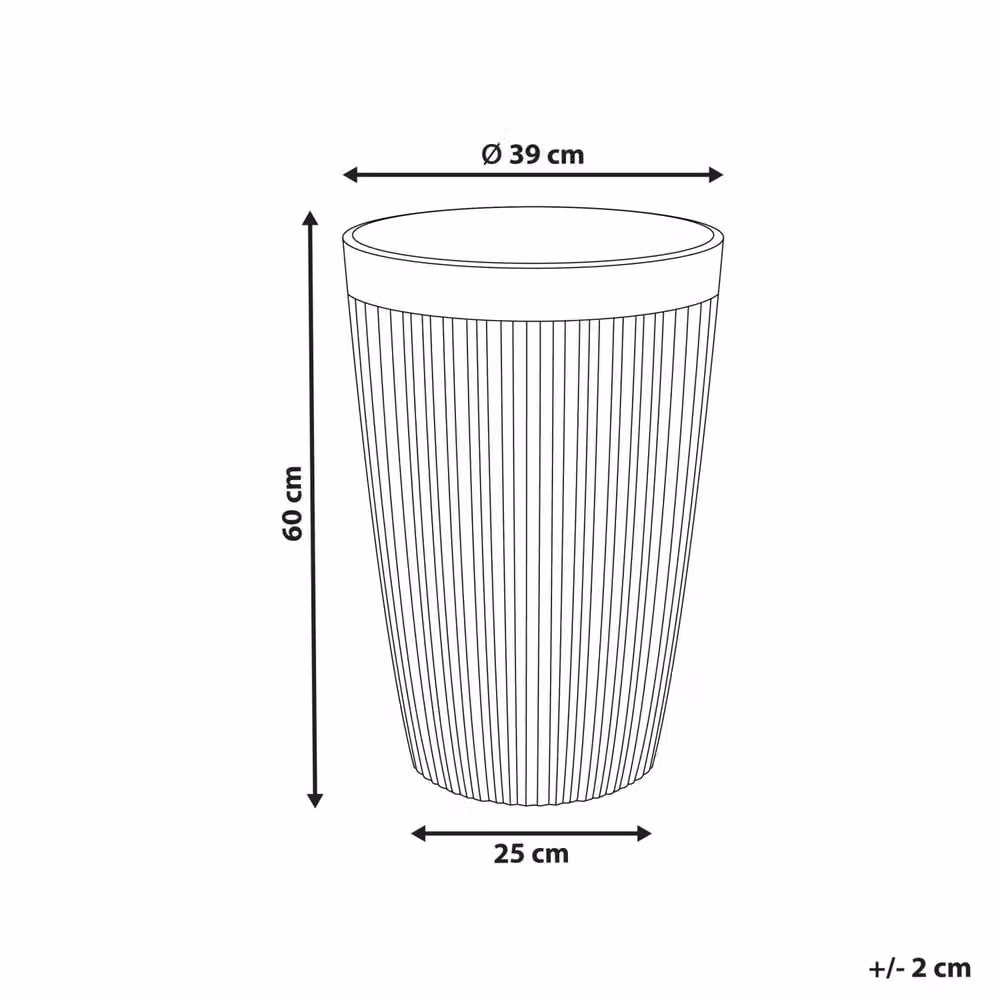 Wyld and Coco Matte Beige Fibre Clay Planter Pot for Indoor and Outdoor Use, Diameter: 39 cm – 3