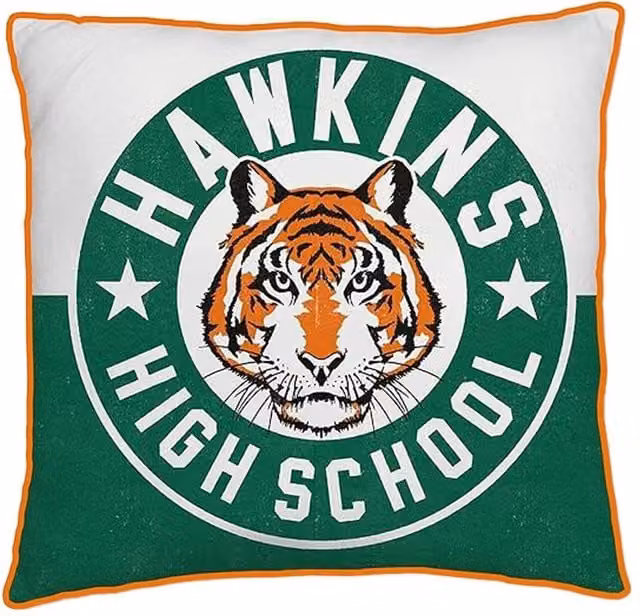 Stranger Things Tigers Square Filled Cushion in Green